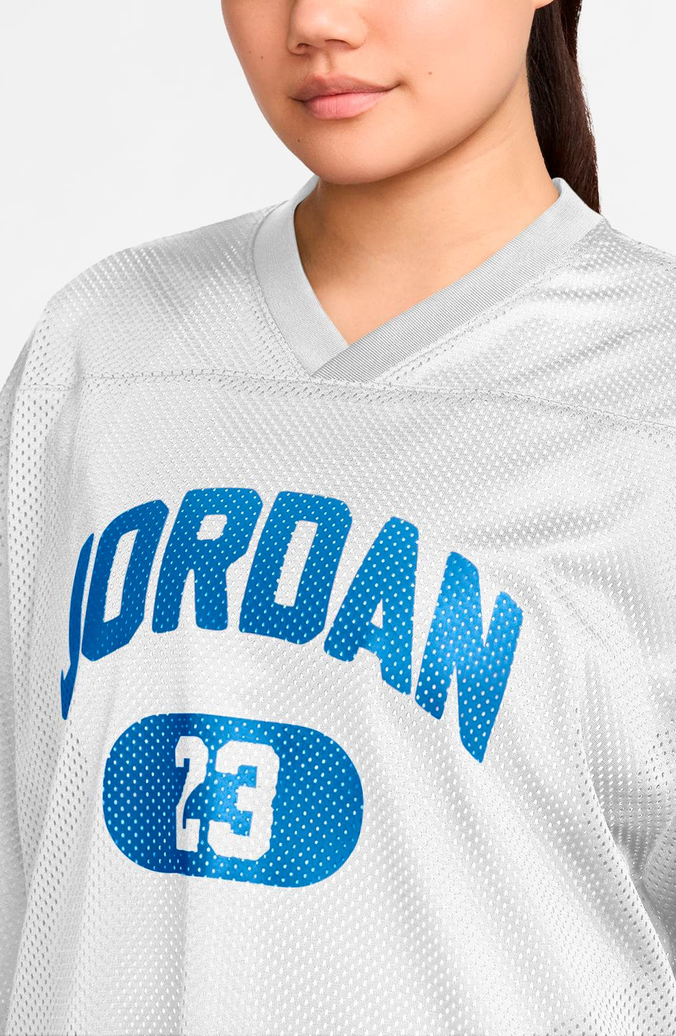 Jordan Brooklyn Oversize Jersey in White/University Blue at Nordstrom - 3