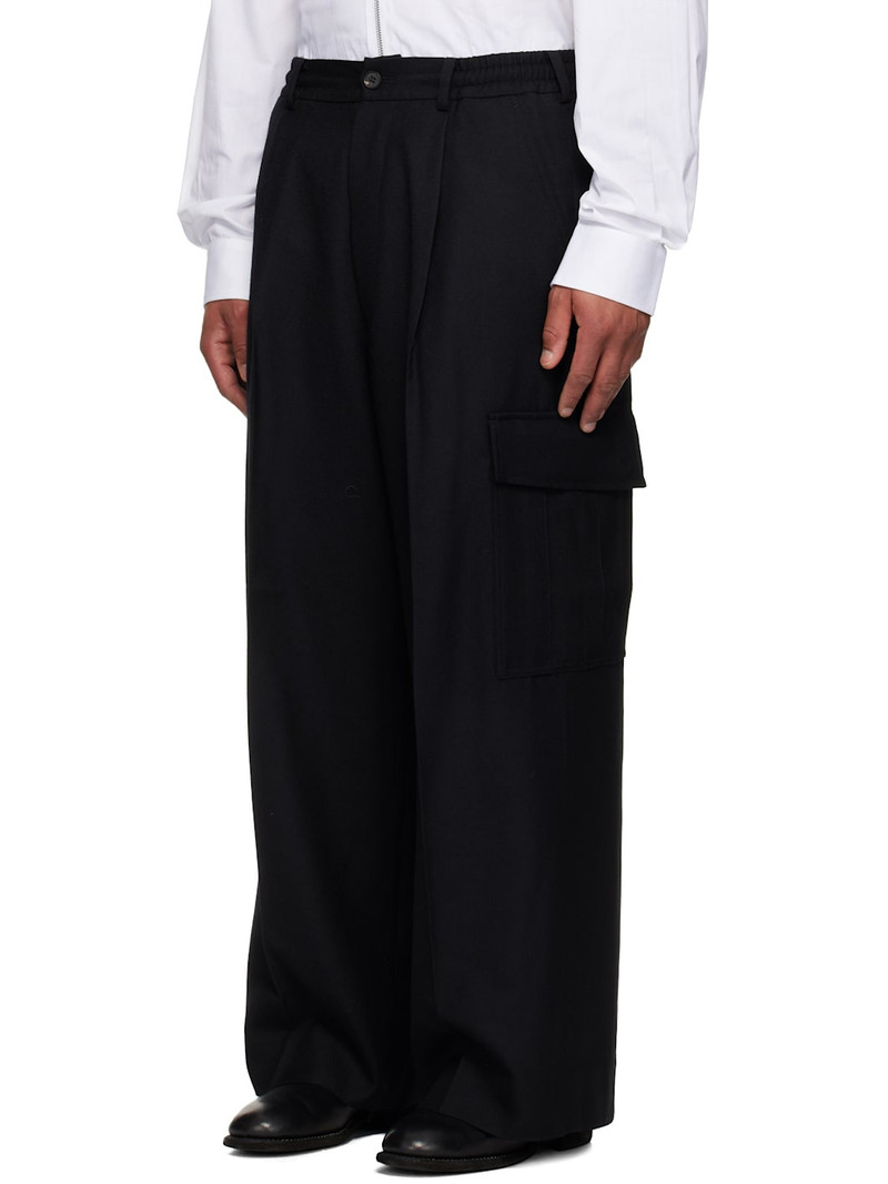 Comme des Garçons Homme Black Wool Serge Cargo Pants outlook