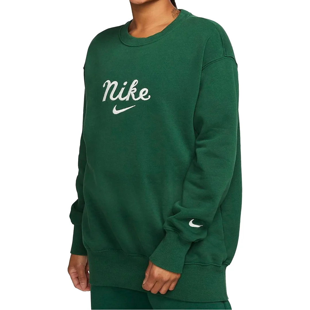 (WMNS) Nike Sportswear Oversized Crewneck Sweatshirt 'College Green' DZ4626-341 - 1
