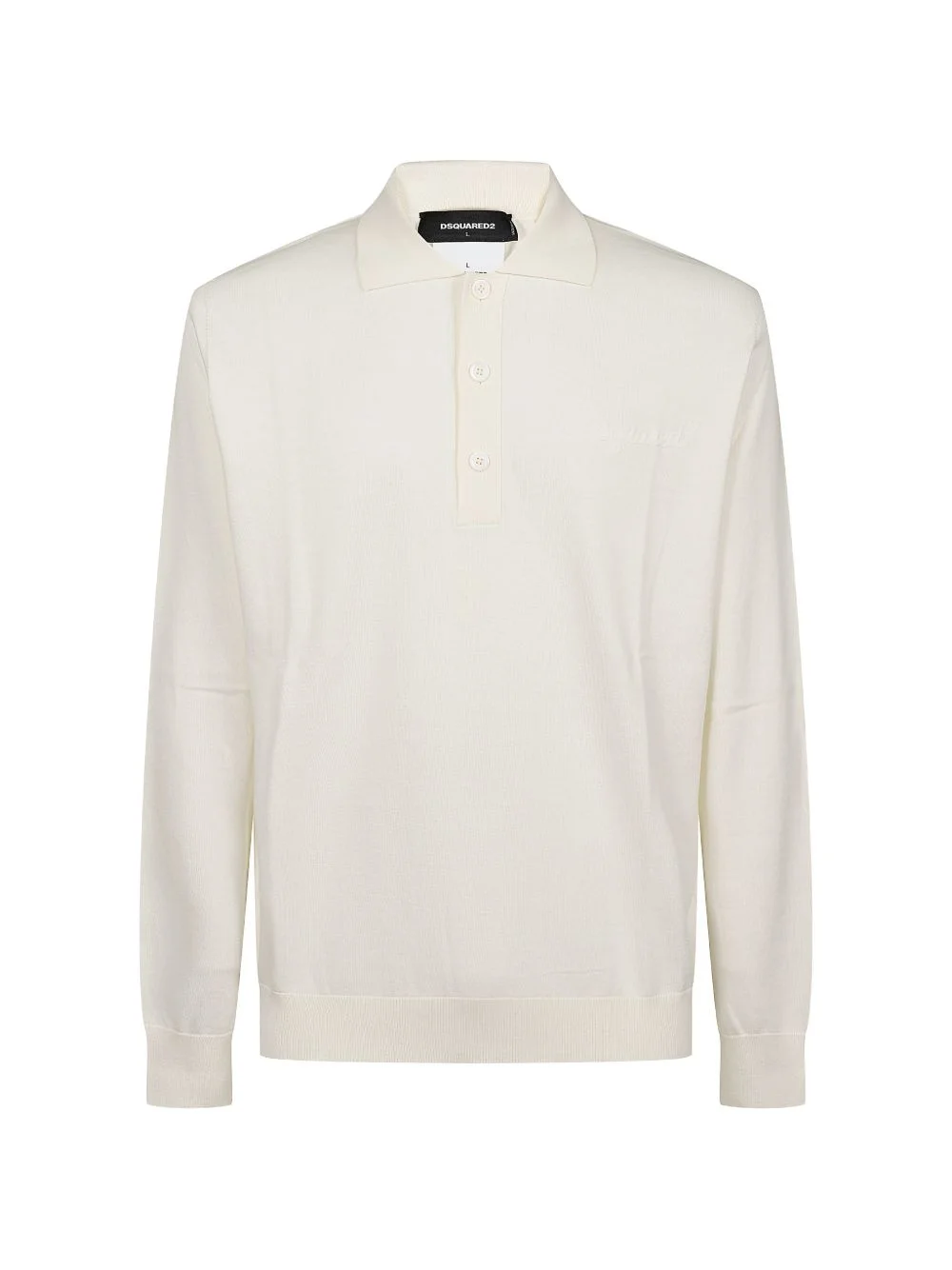 long-sleeved cotton polo shirt - 1