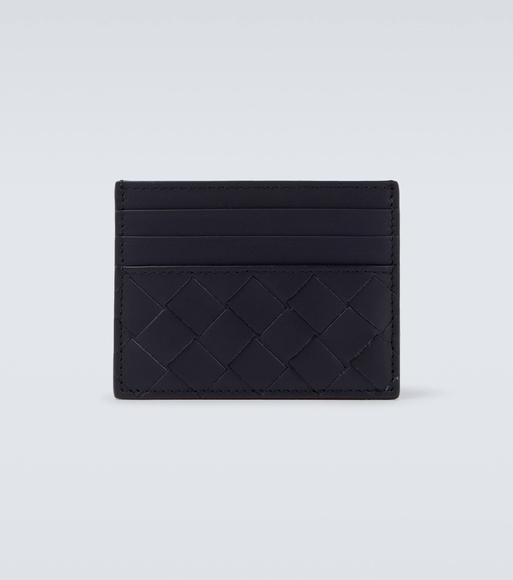 Intrecciato leather card holder - 2