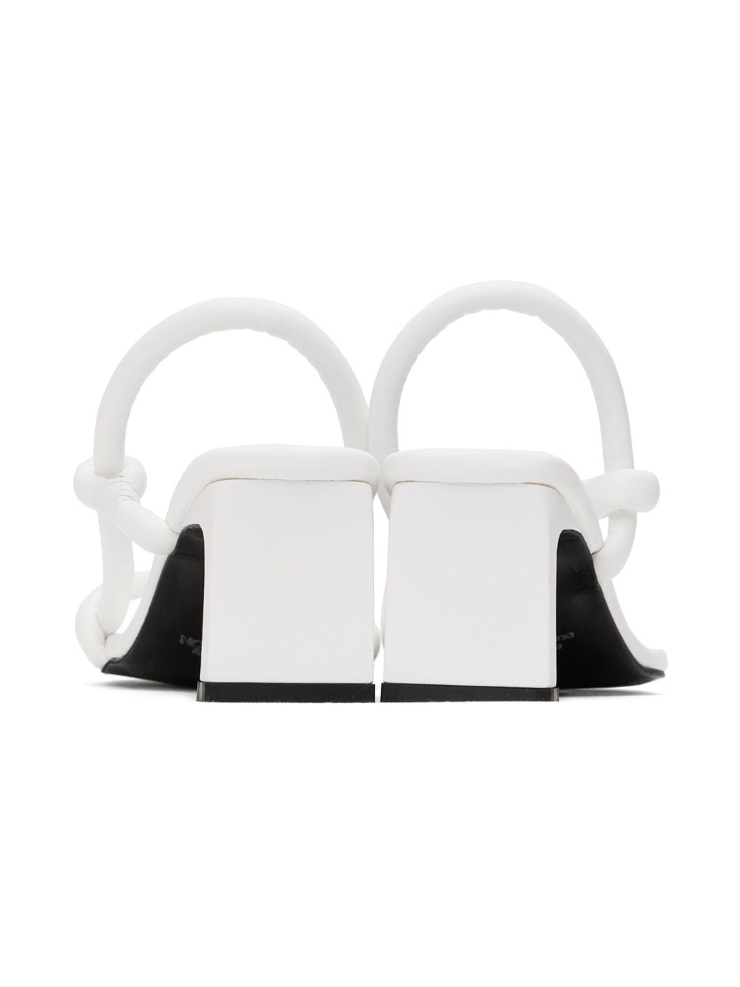 White Mismatched Heeled Sandals - 2