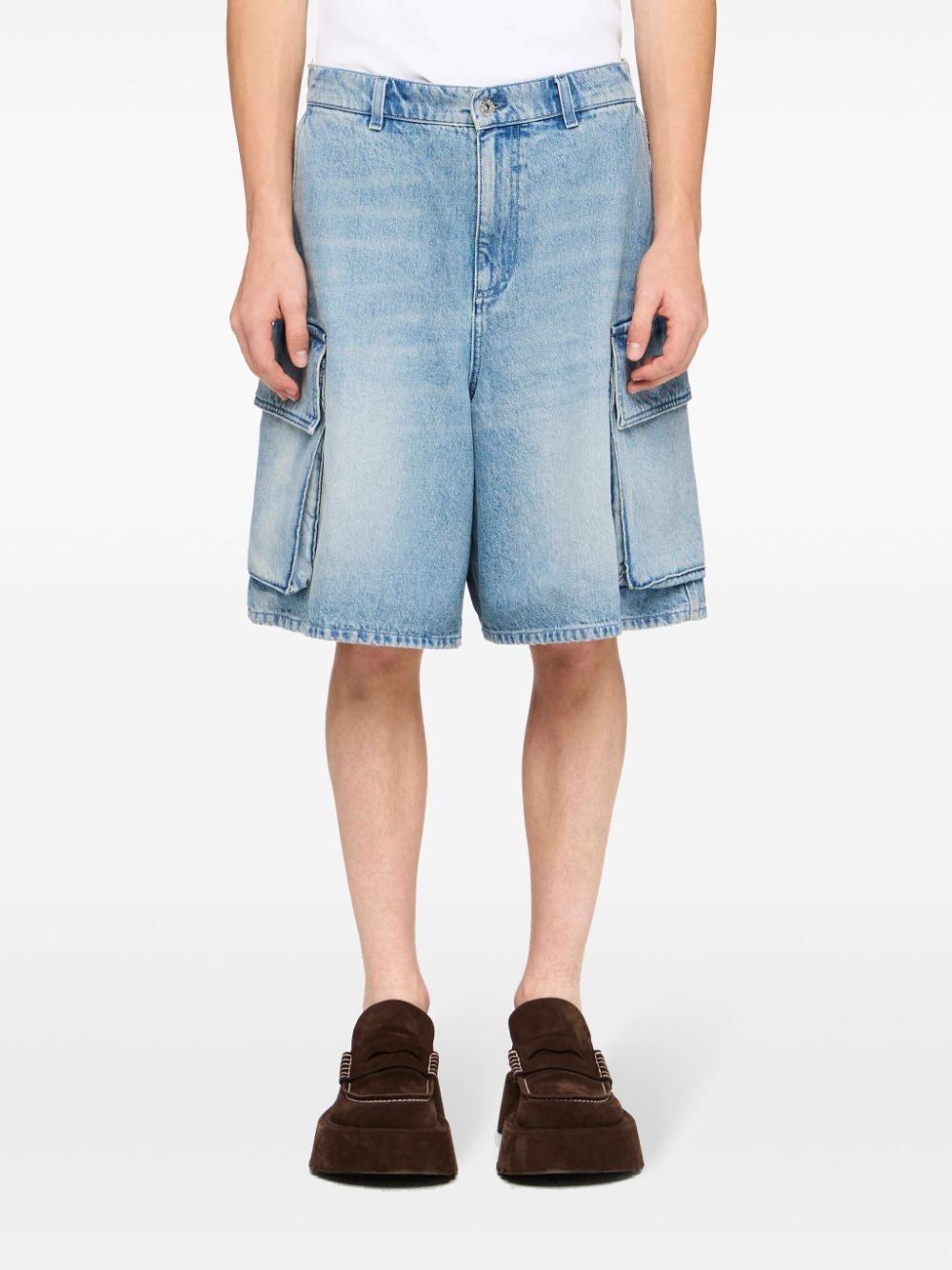 cargo denim shorts - 3