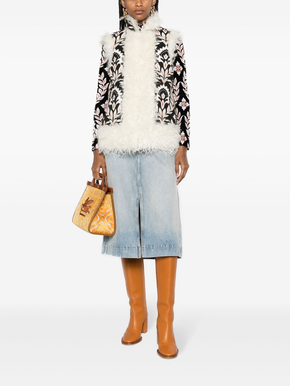 Folk floral-print vest - 2