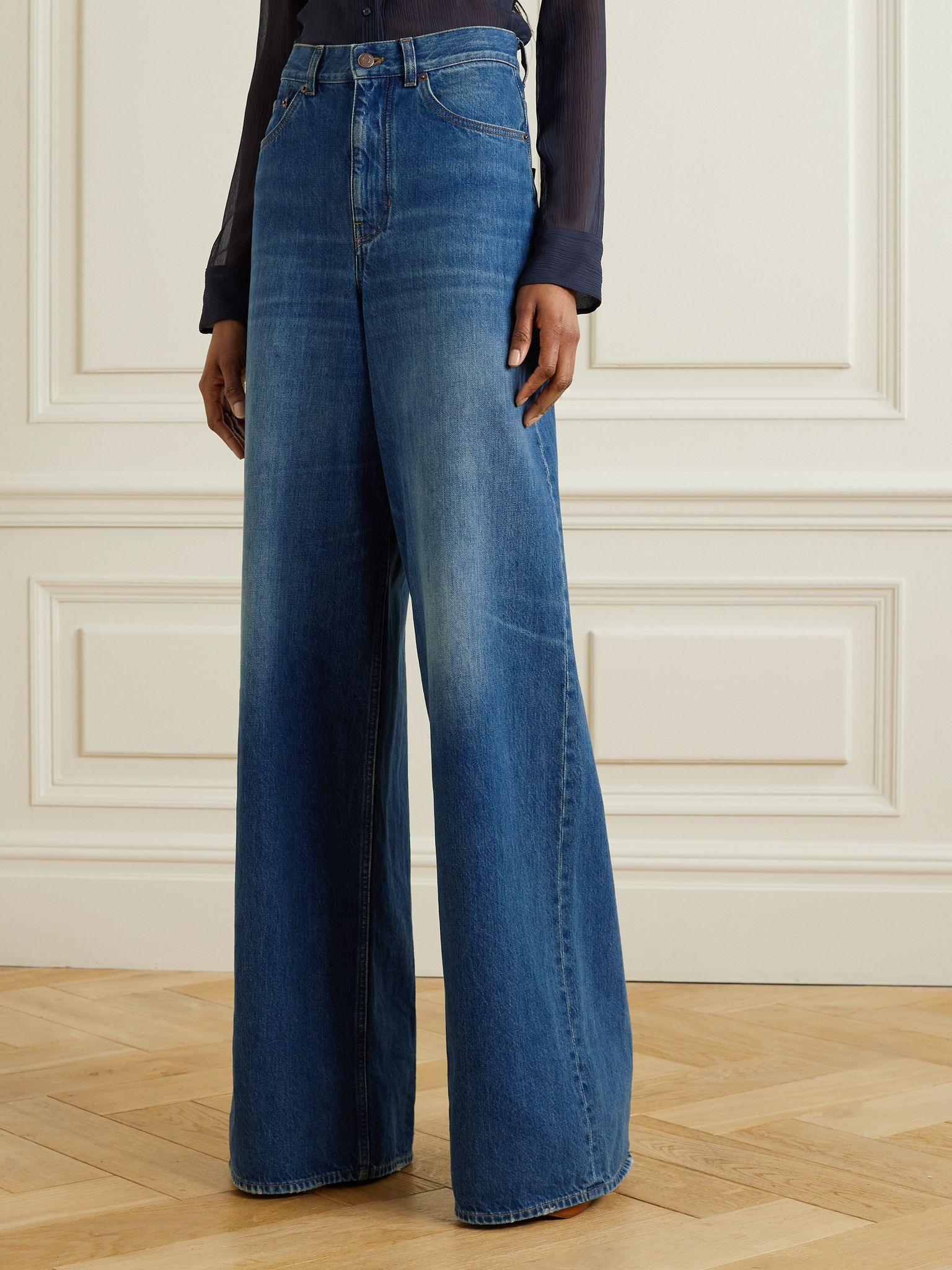 High-rise wide-leg jeans Blue - 3