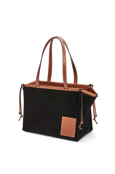 Loewe Cushion tote bag in canvas and calfskin outlook