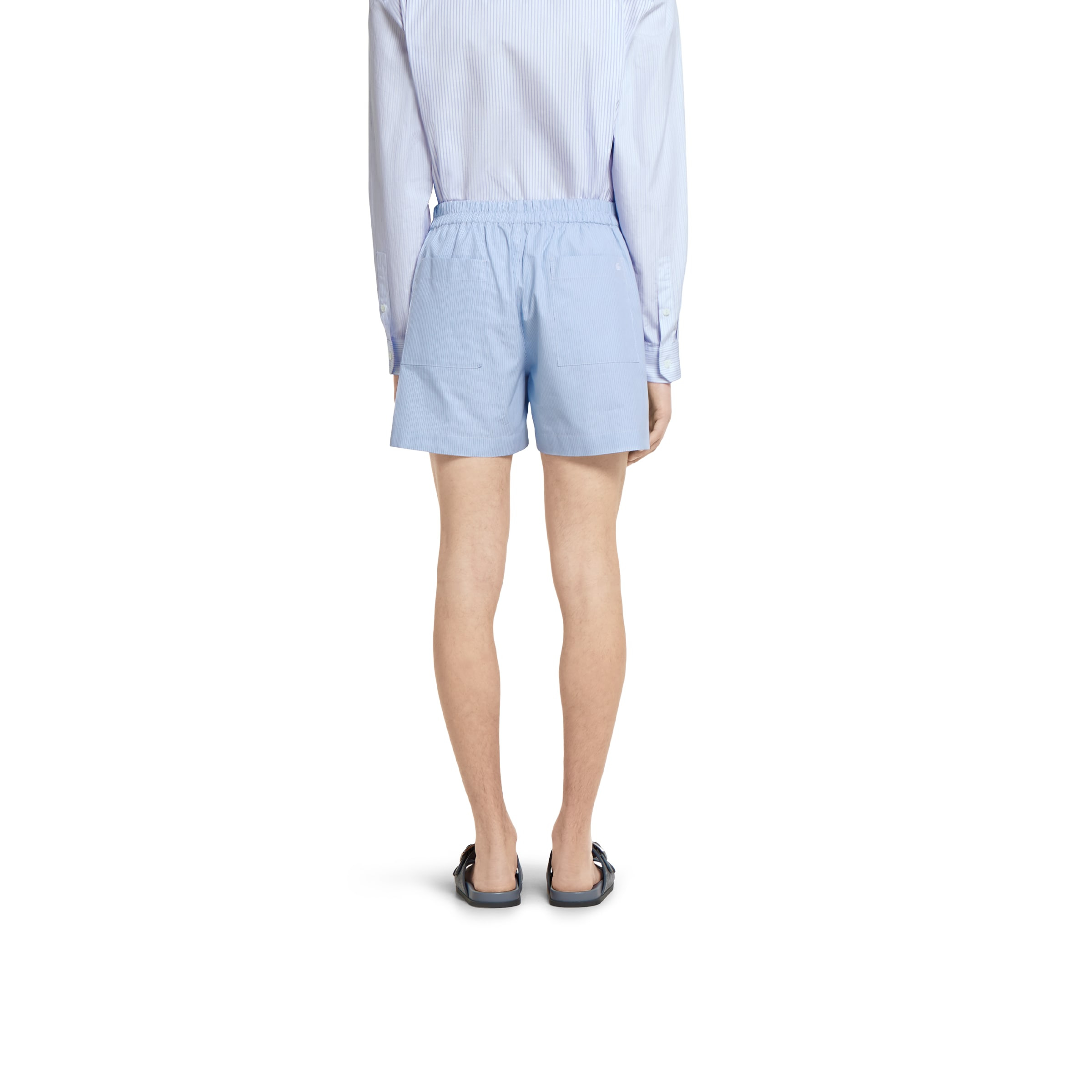Striped cotton shorts with embroidery - 4