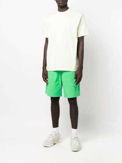 Y-3 logo-print straight-leg bermuda shorts outlook