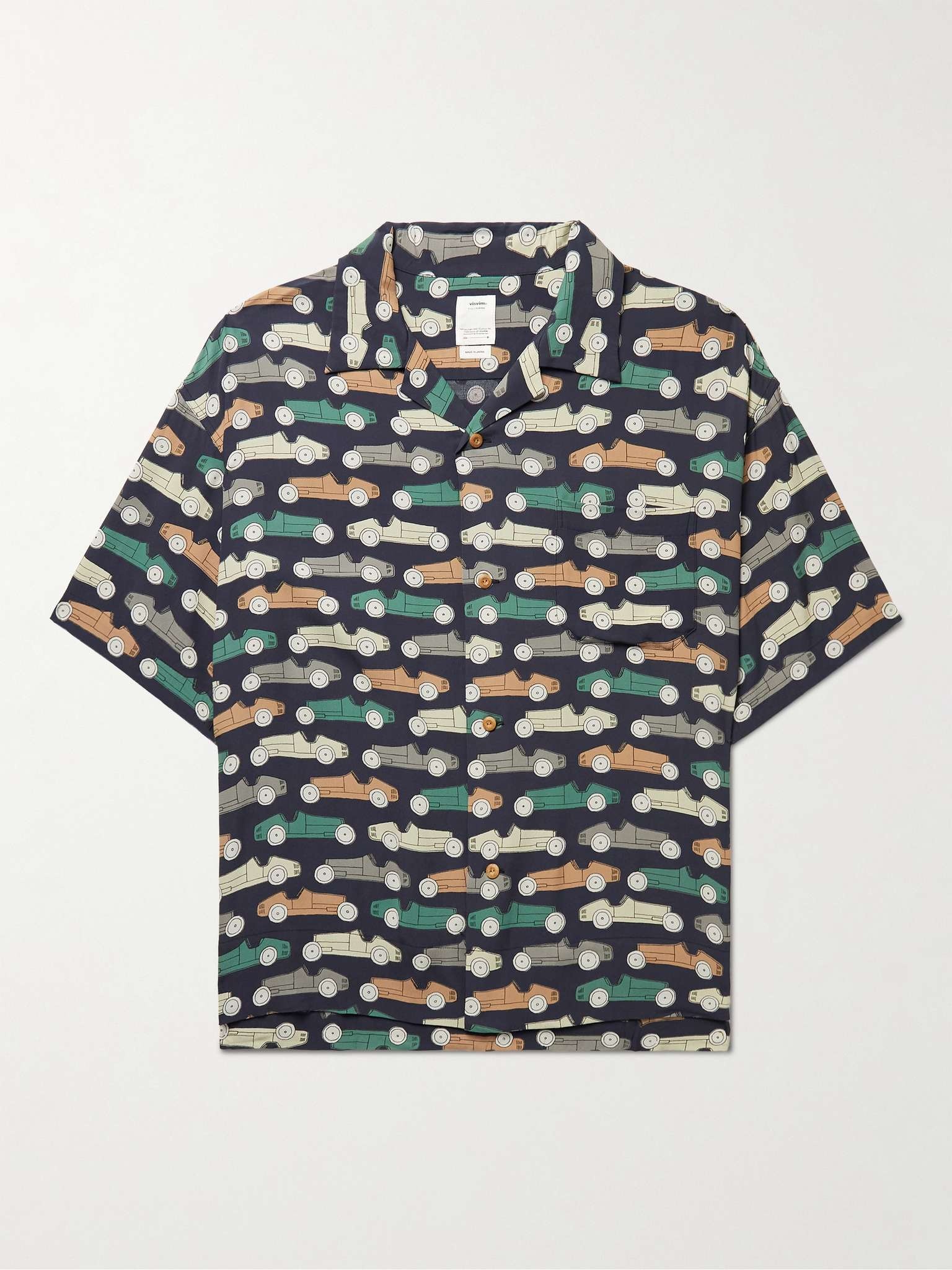 Caban Camp-Collar Printed Crepe Shirt - 1