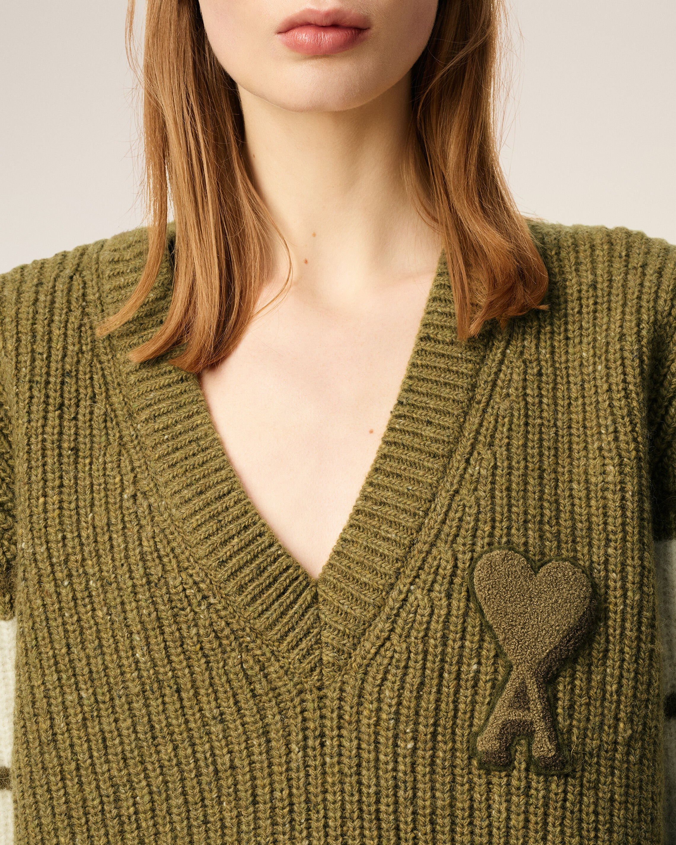 GREEN WOOL COLLEGE SWEATER - 4