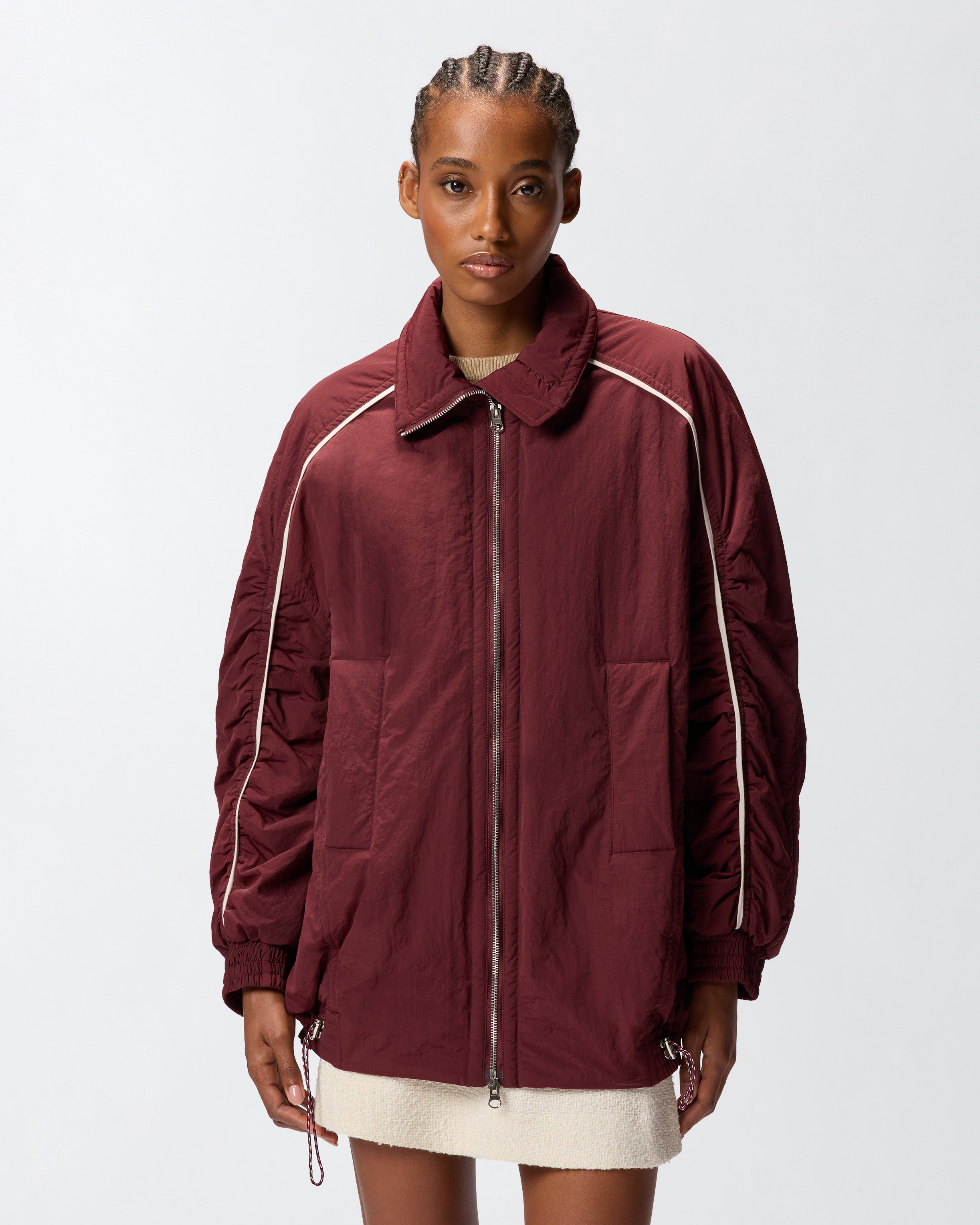 OVERSIZED BLOUSON JACKET WITH CONTRASTING EDGING - 2