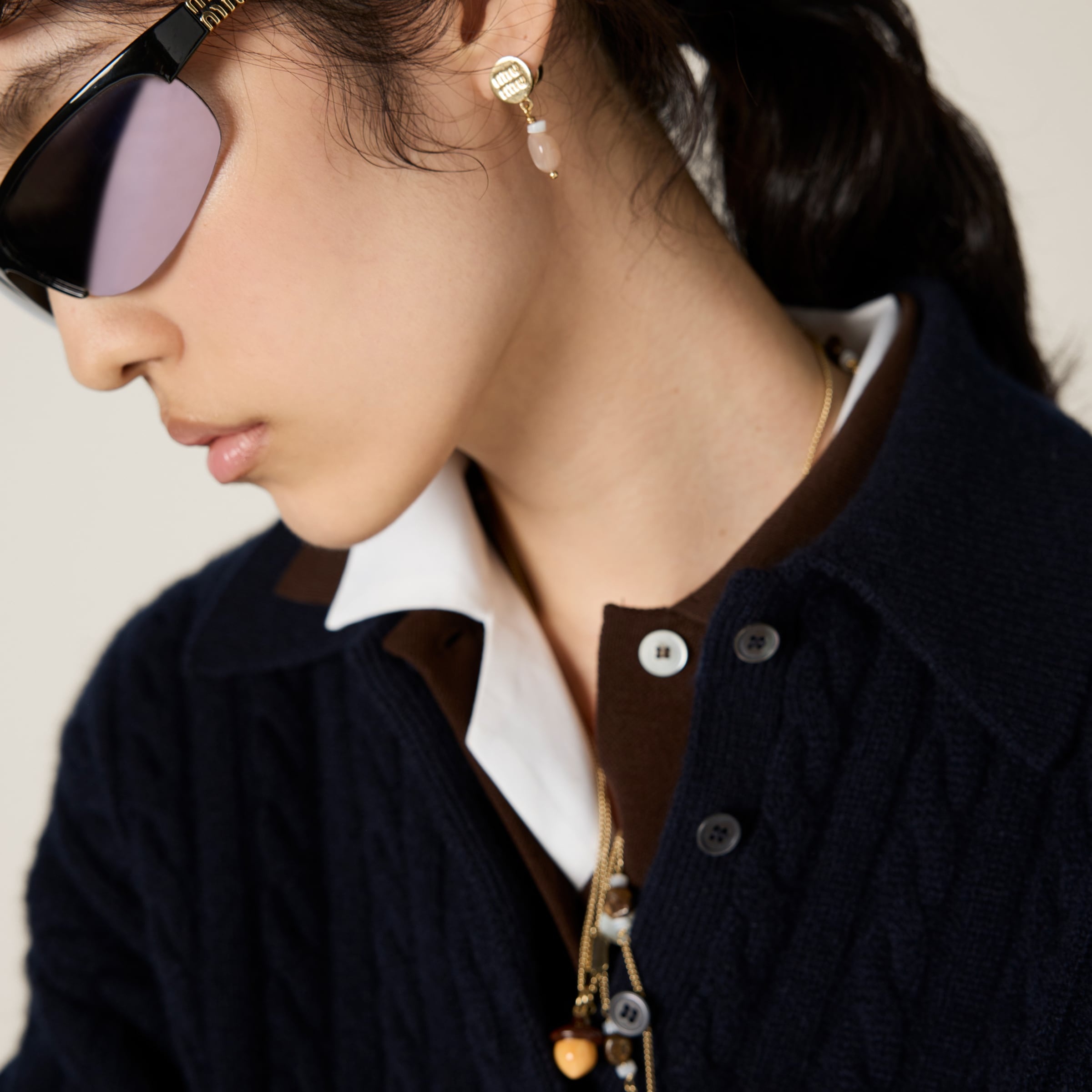 Cashmere knit polo shirt - 4