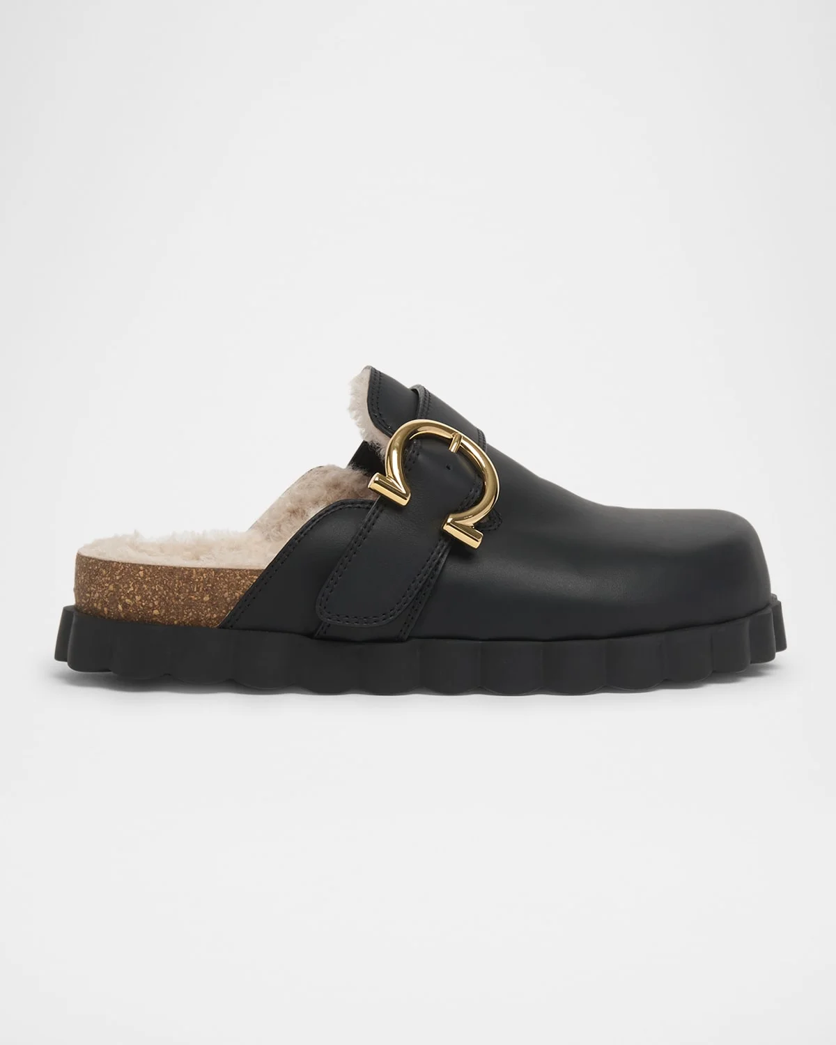 Zaida Merino Wool-Lined Leather Clogs - 1