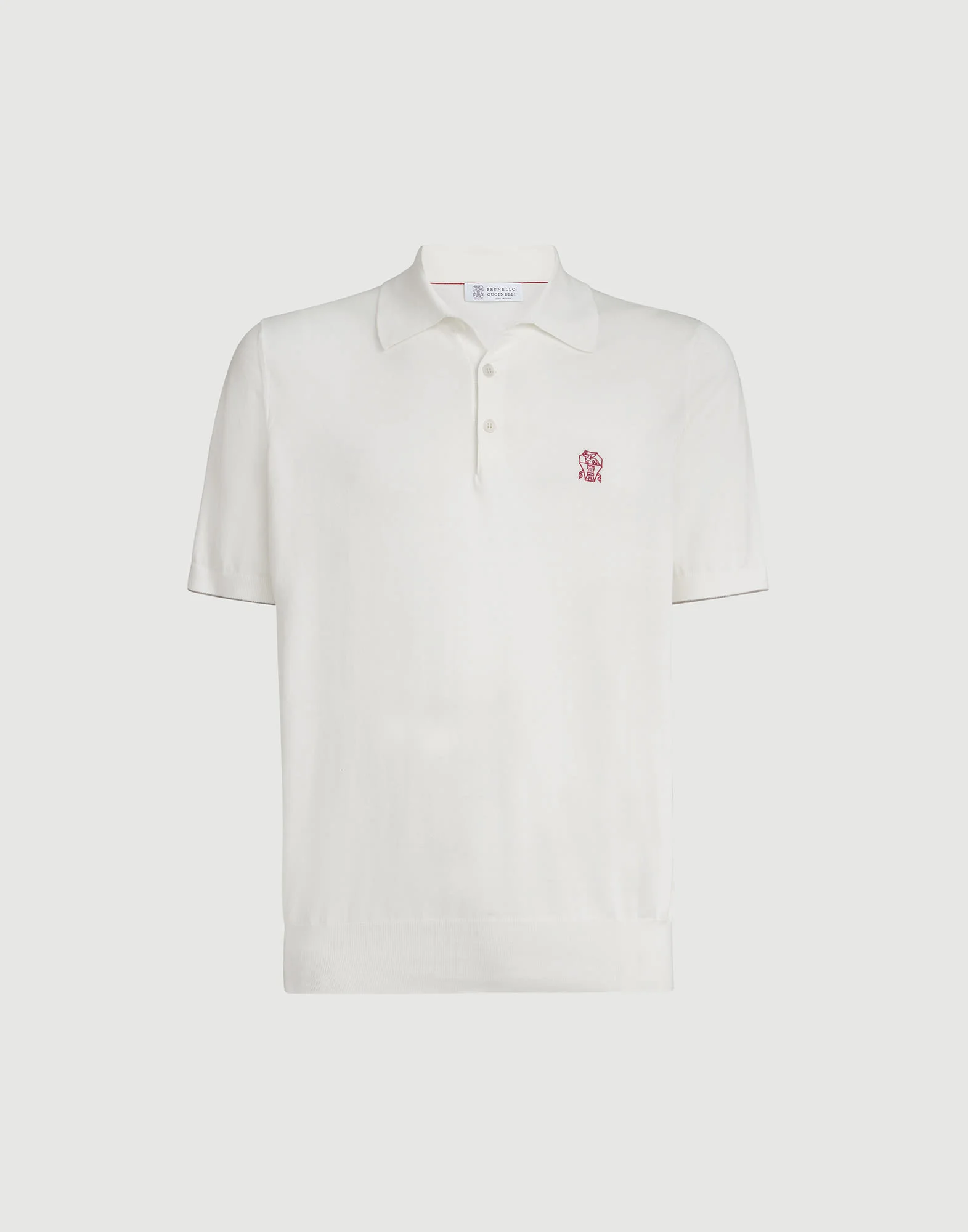 Cotton lightweight knit polo shirt with logo - 1