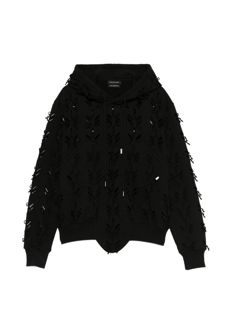 laser-slashed hoodie 1