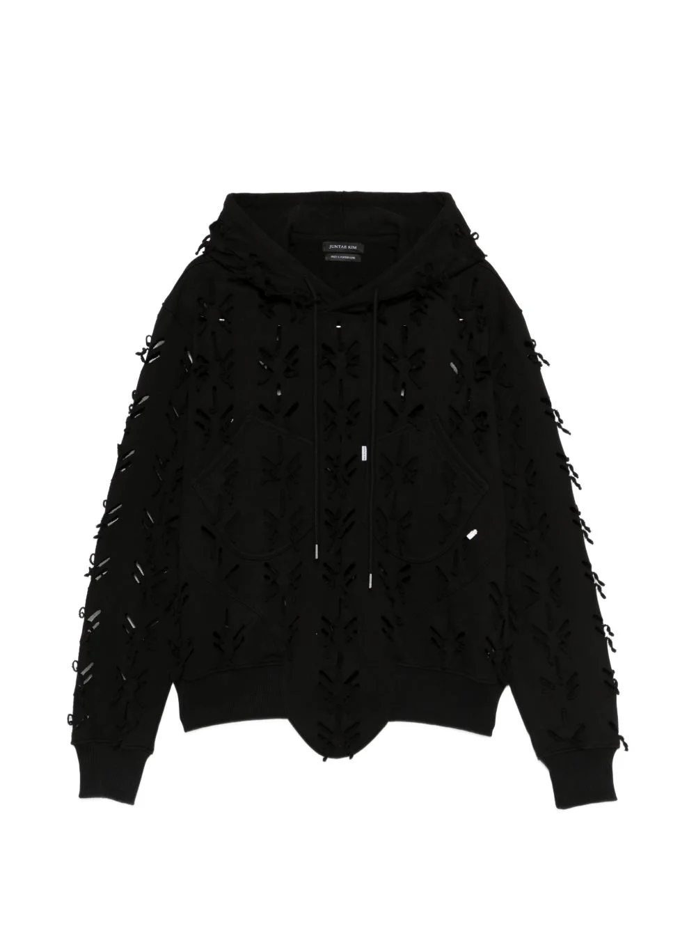 laser-slashed hoodie - 1