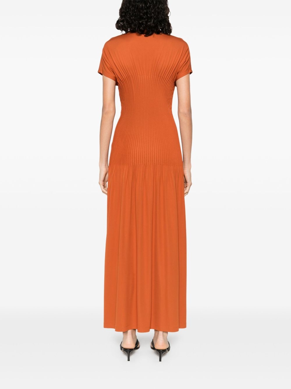 knife-pleated maxi dress - 4