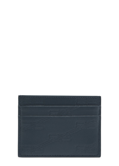 BALENCIAGA Logo-debossed leather card holder outlook