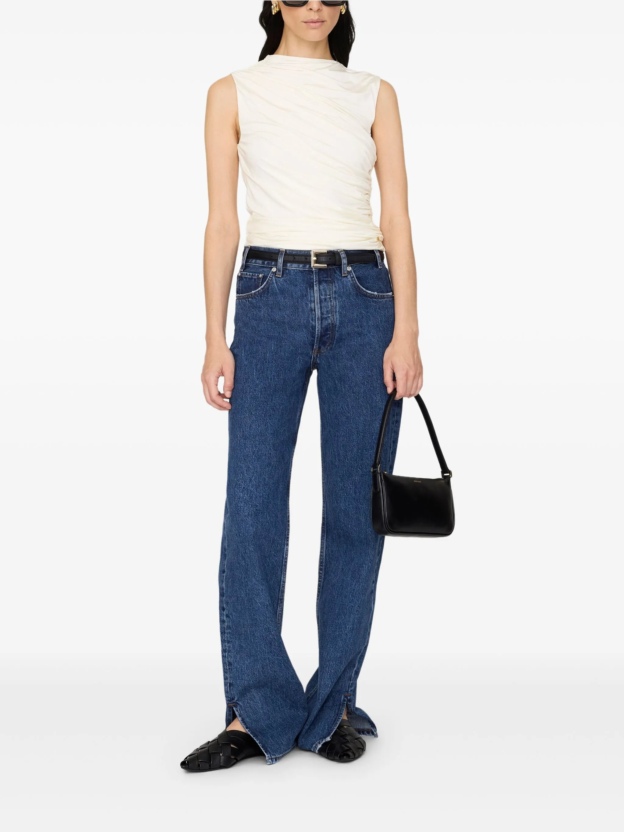 Anine Bing Lucia Draped Cowl-neck Top - 2