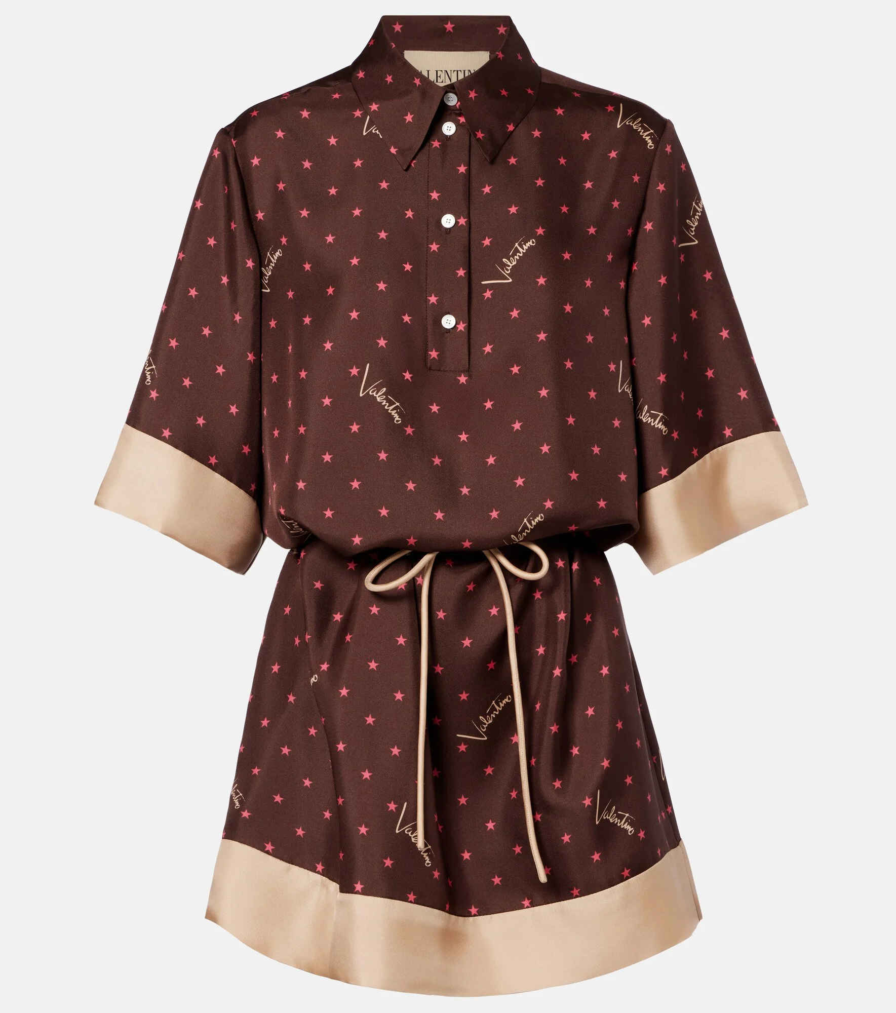 Printed silk twill shirt dress - 1