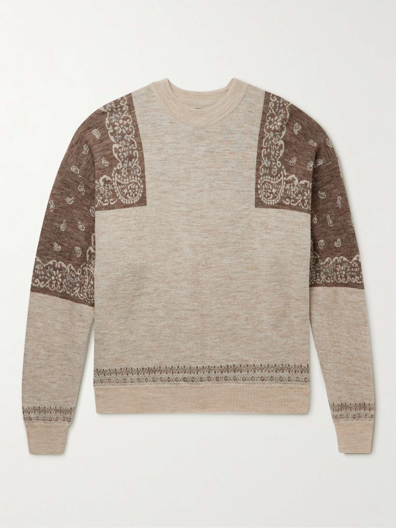 Beige KAPITAL 5G Wool Cable Knit Profile Rainbowy Patch Sweater