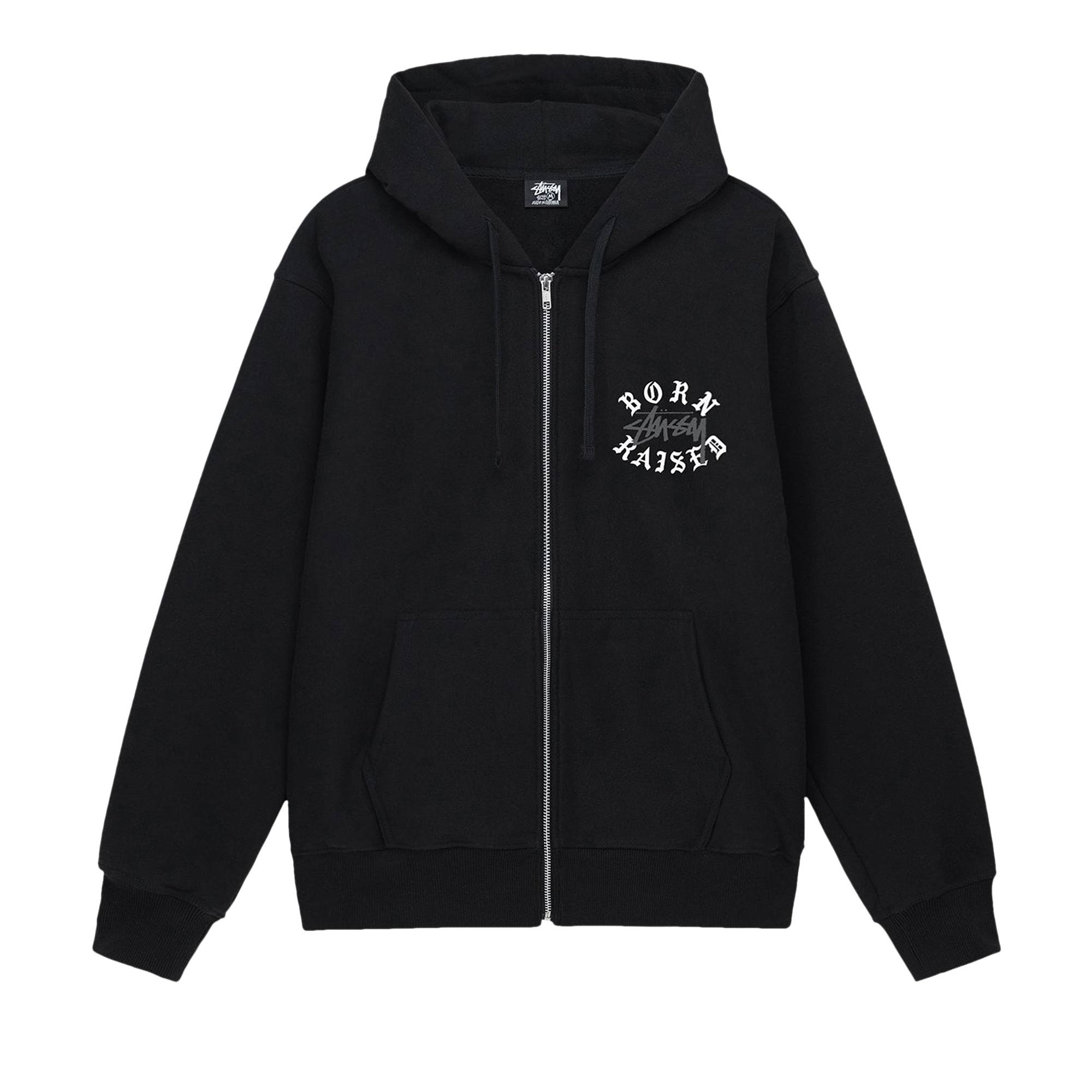 Stussy x Born X Raised Logo Zip Hoodie 'Black' - 1