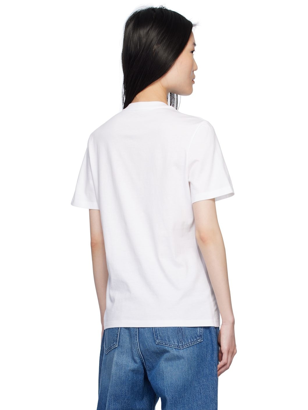 White 'Versace Milano' Leopard Embroidery T-shirt - 3