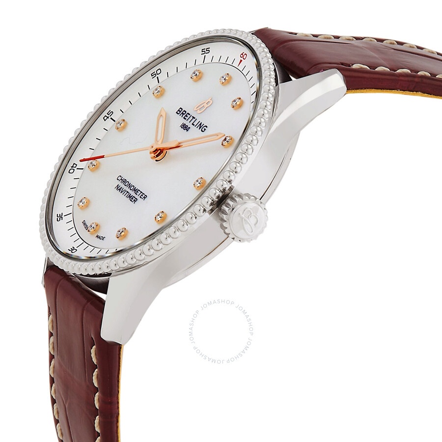 Breitling Quartz Mother Of Pearl 32mm Diamond Ladies Watch A77320E61A2P2 - 2