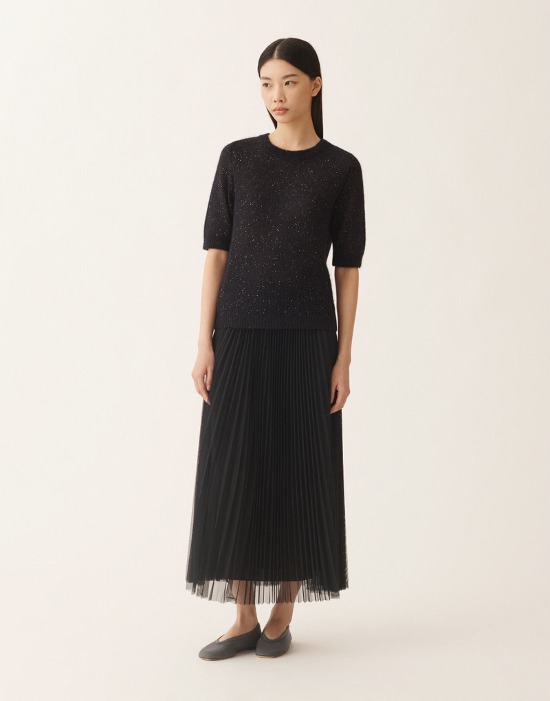 Midnight blue mohair sweater with sequins 3