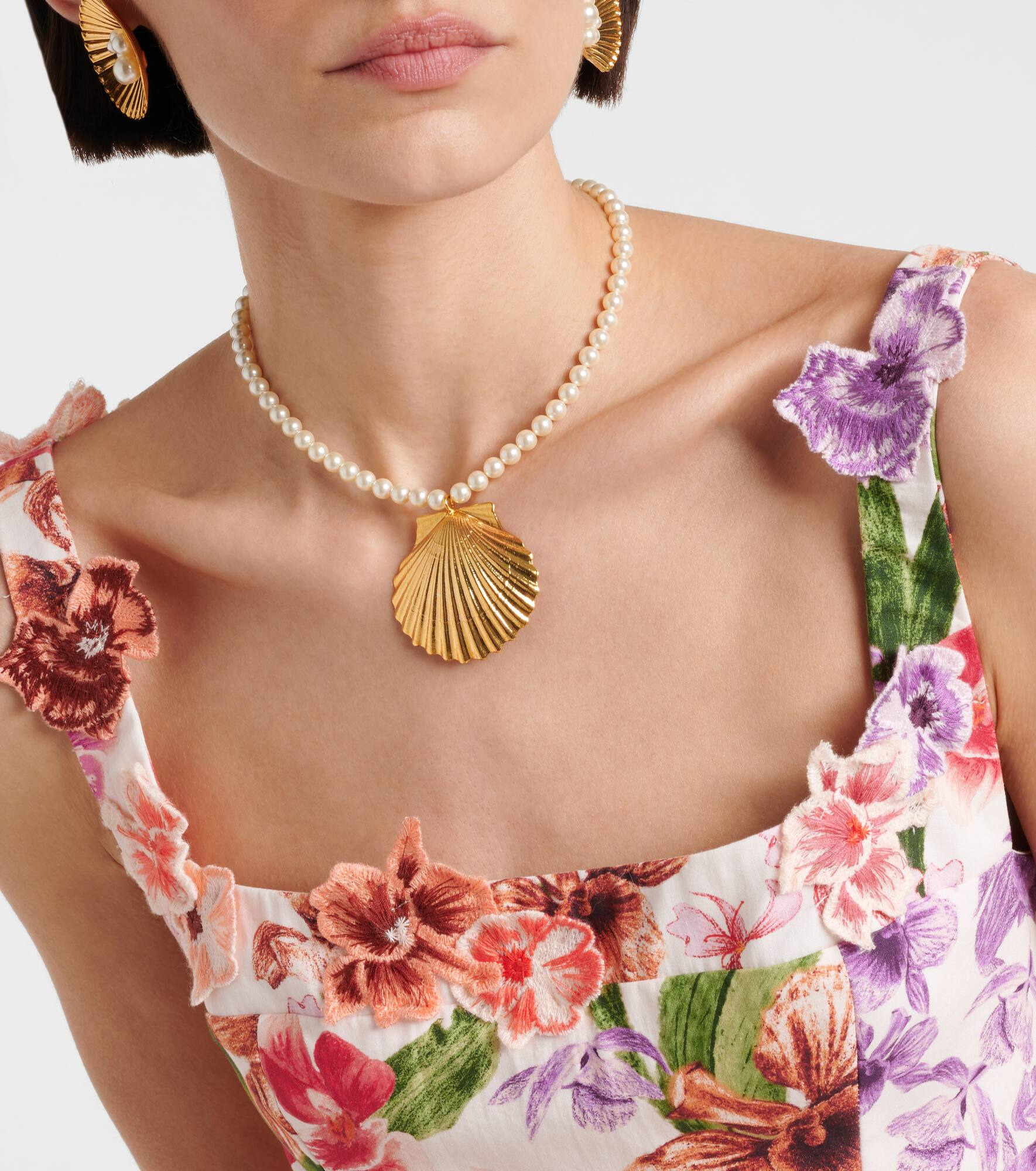Siren faux pearl gold-plated necklace - 5