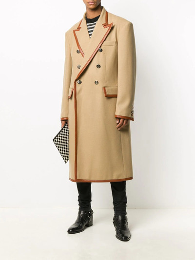 Balmain contrast trim double-breasted coat outlook