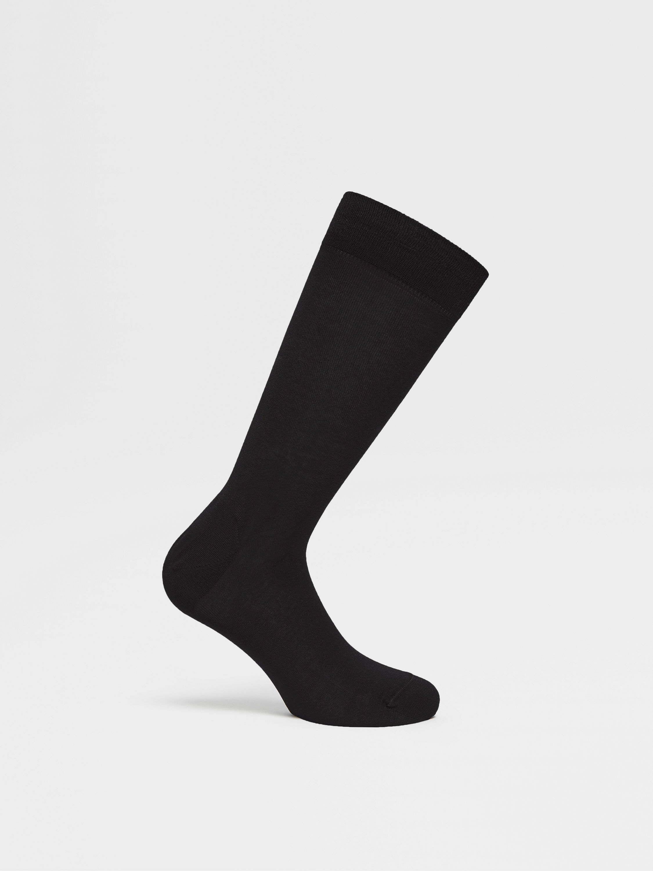 BLACK COTTON BLEND SOCKS - 3