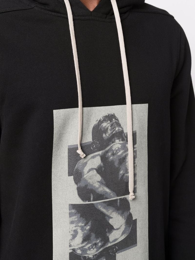 graphic-print longline hoodie - 5