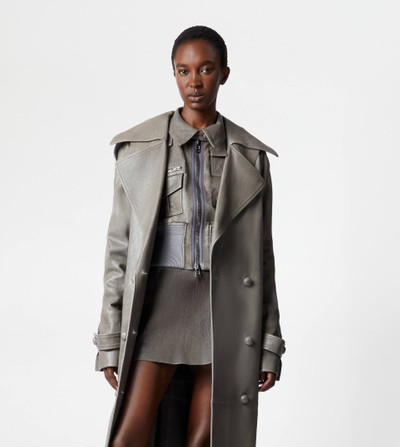 Tod's TRENCH COAT IN LEATHER - GREY outlook