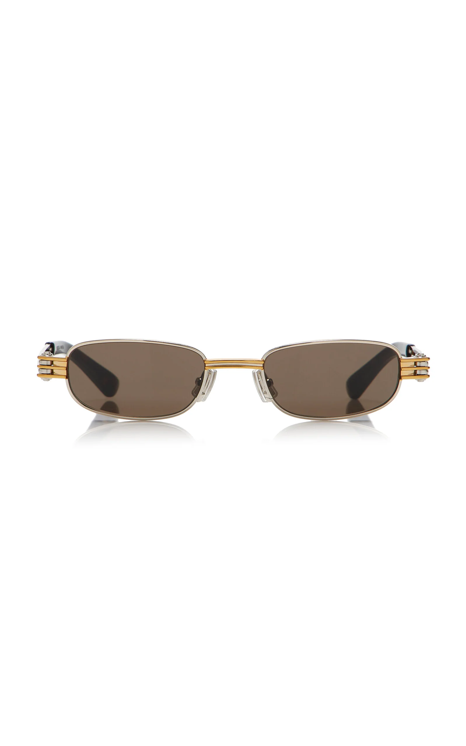 Bolt Square-Frame Metal Sunglasses brown - 1