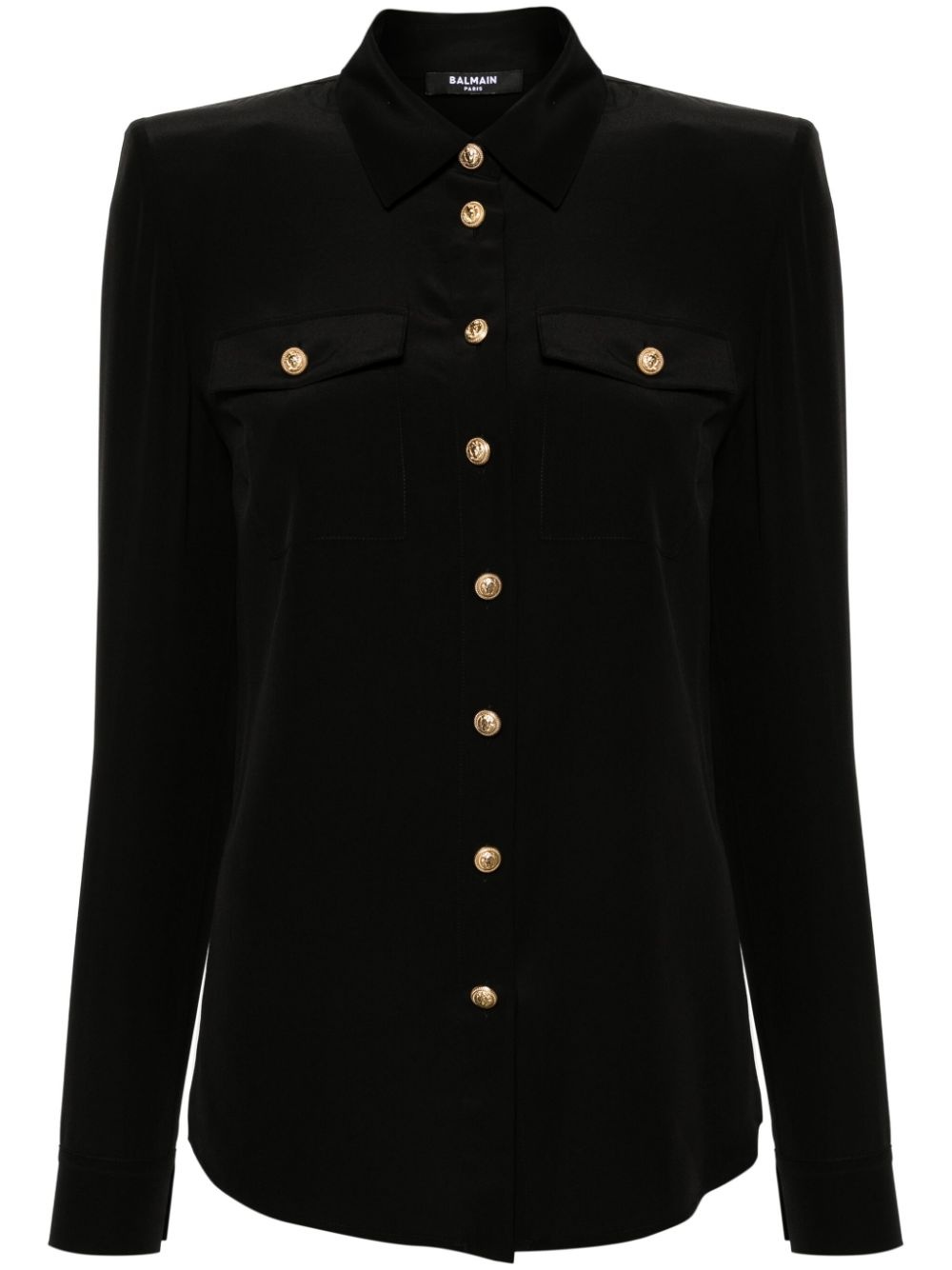 long-sleeve silk shirt - 1