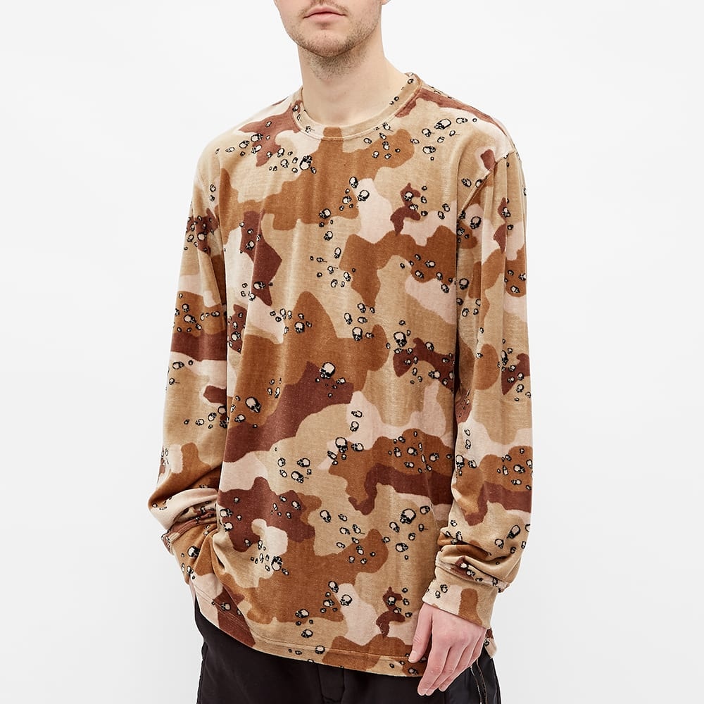 MASTERMIND WORLD Camo Skull Velour Long Sleeve Tee - 4