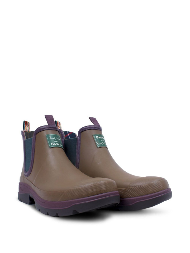 Paul Smith x Barbour logo-patch rain boots outlook