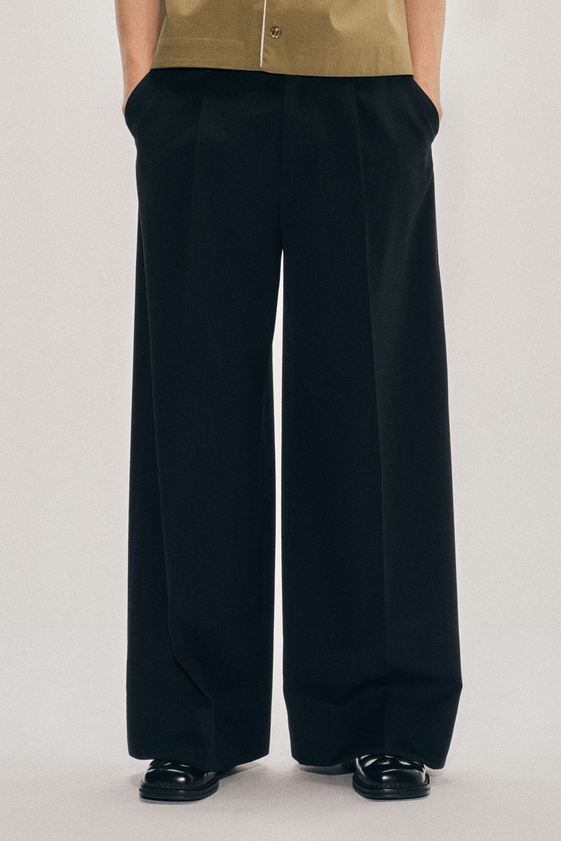 Wide Leg Belt Loop Tab Trousers 4