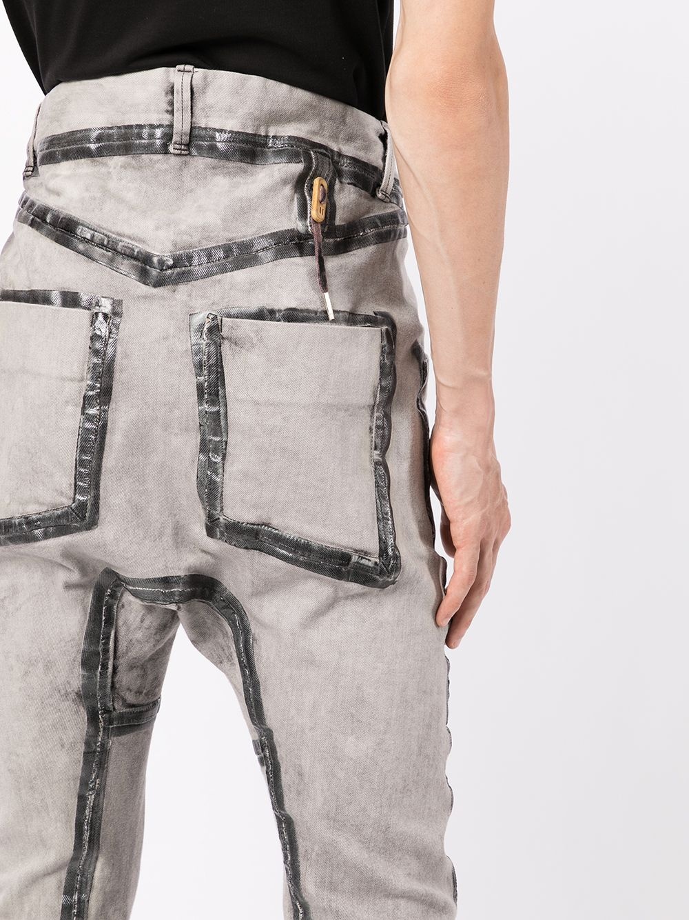 metallic-print detail jeans - 5