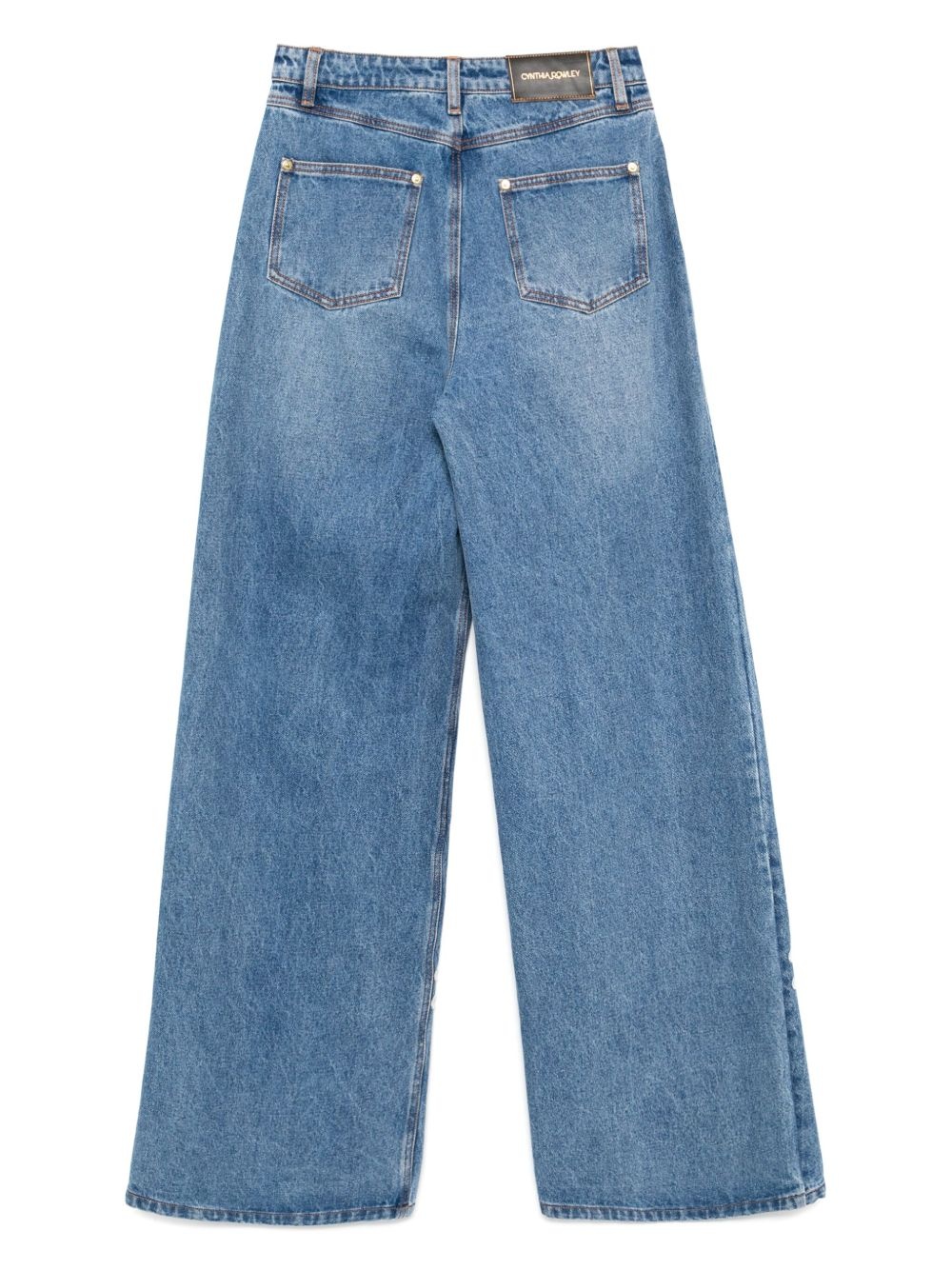 embroidered wide-leg jeans - 2