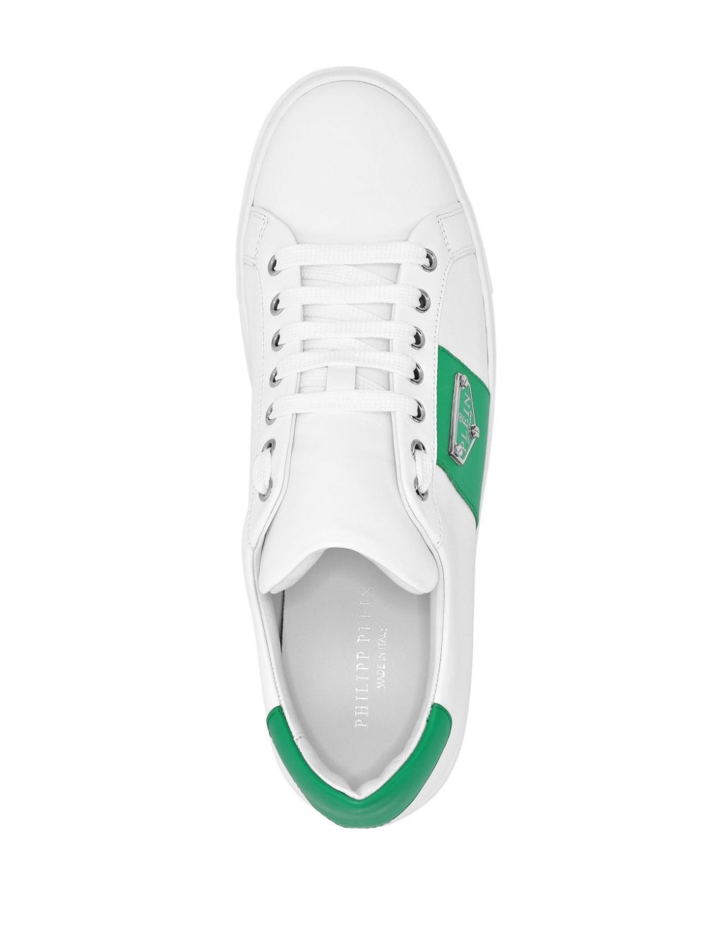 logo-plaque lace-up sneakers - 3