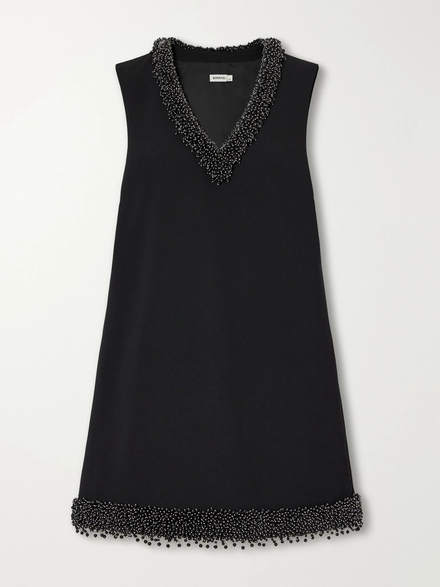 Reux bead-embellished crepe mini dress Black - 1