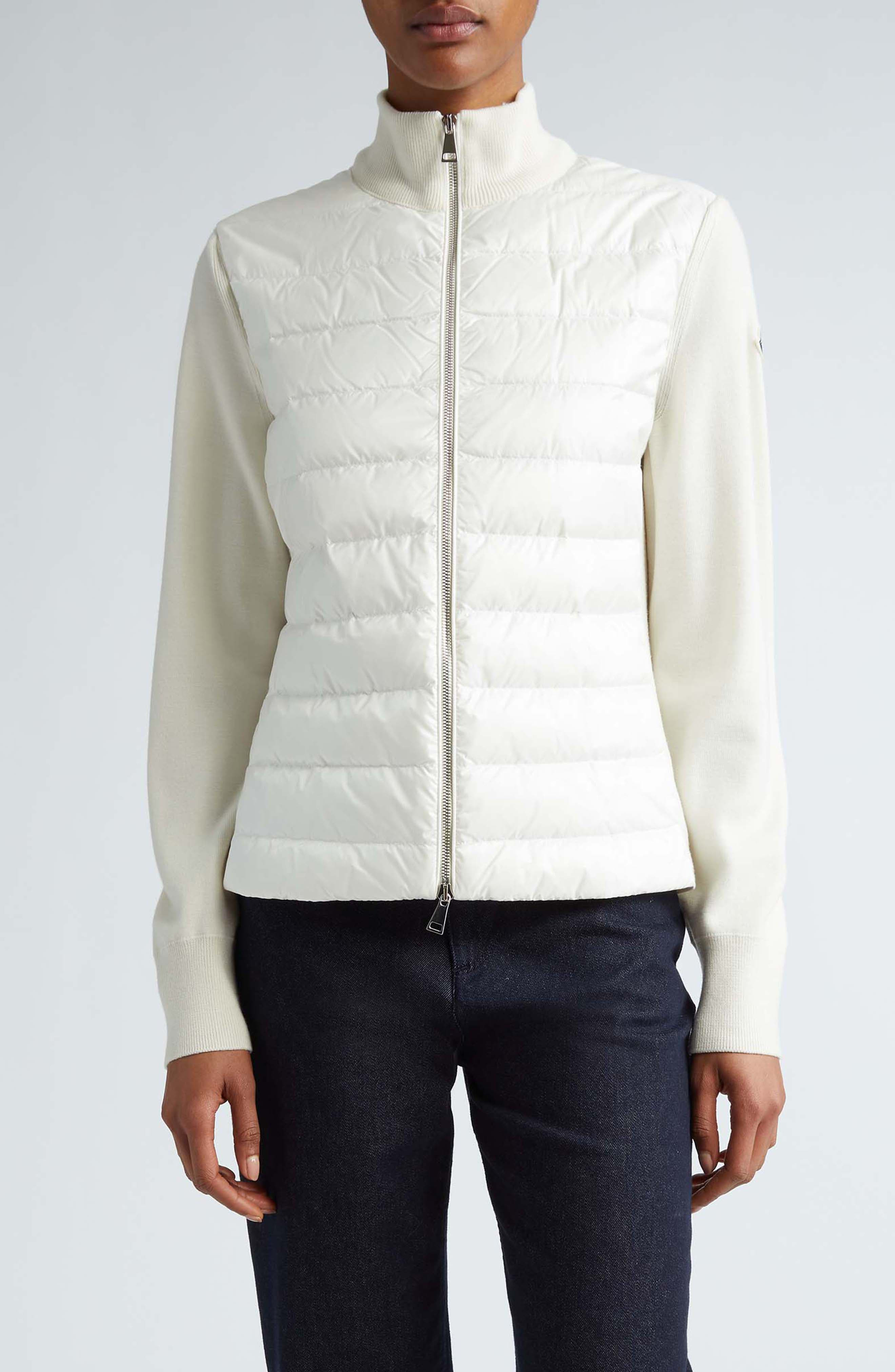 Quilted Nylon & Wool Knit Cardigan - 2
