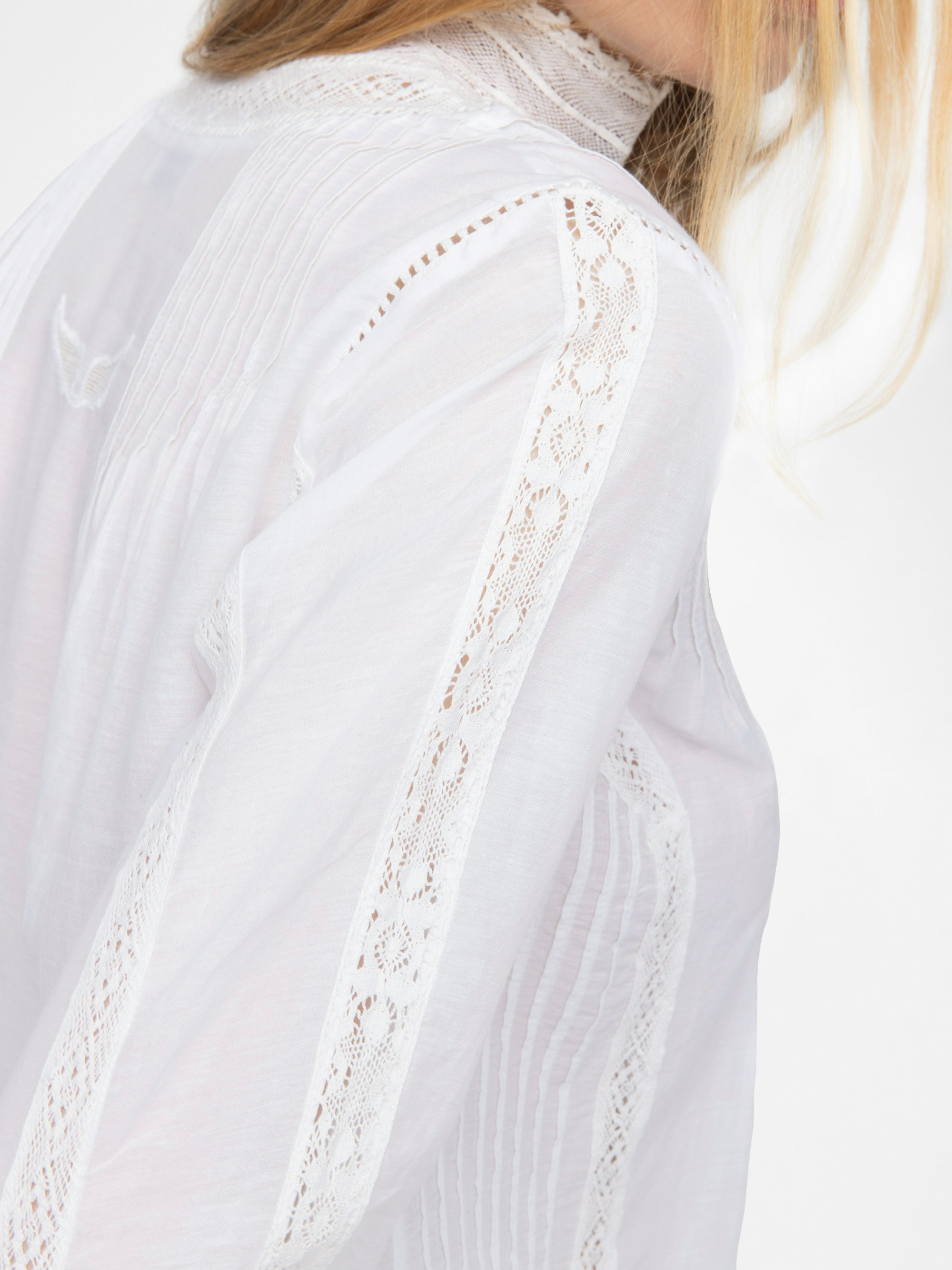 Tano White Lace Dress Shirt - 8
