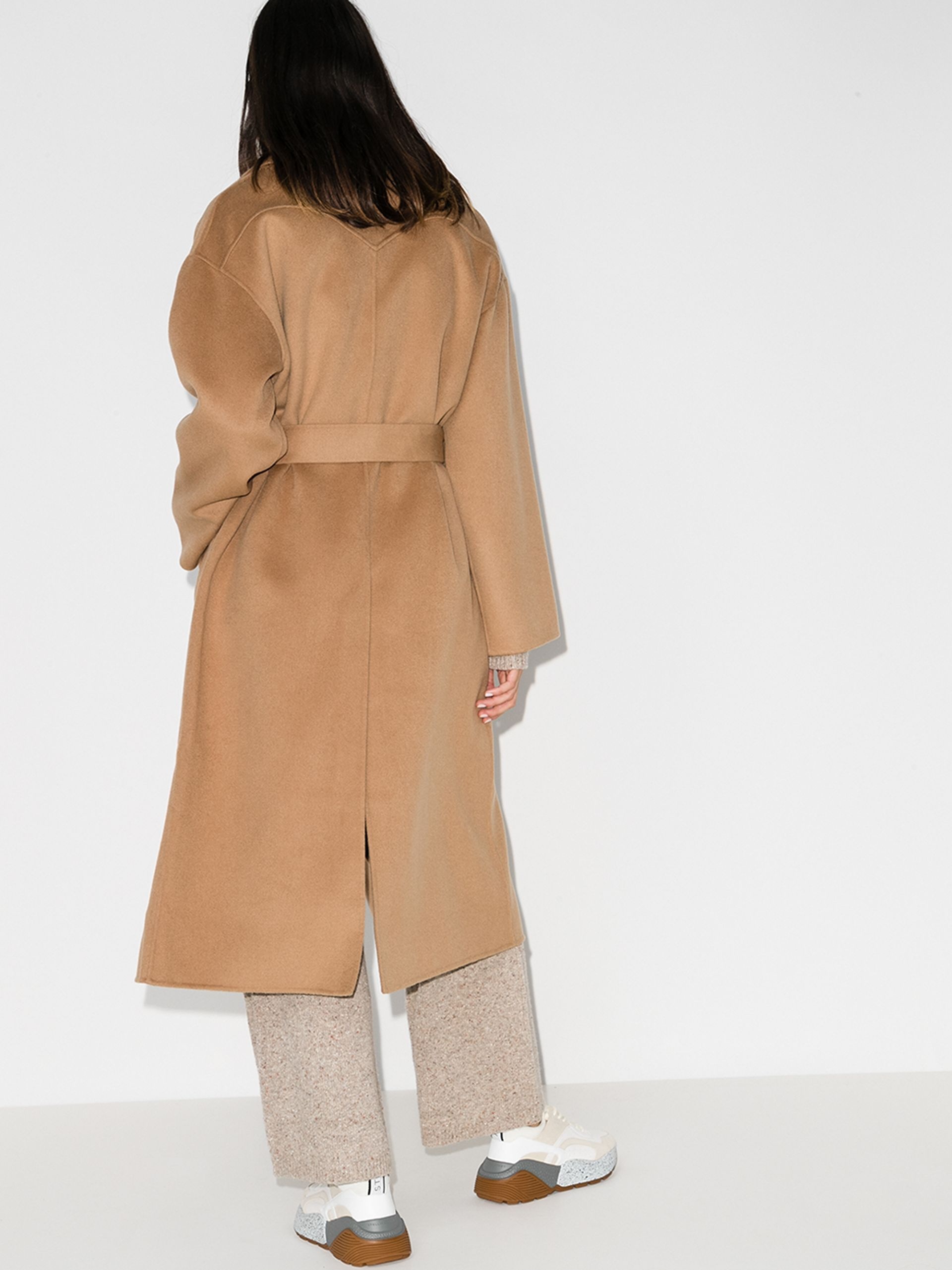 Brown Alamo belted wool coat - 3