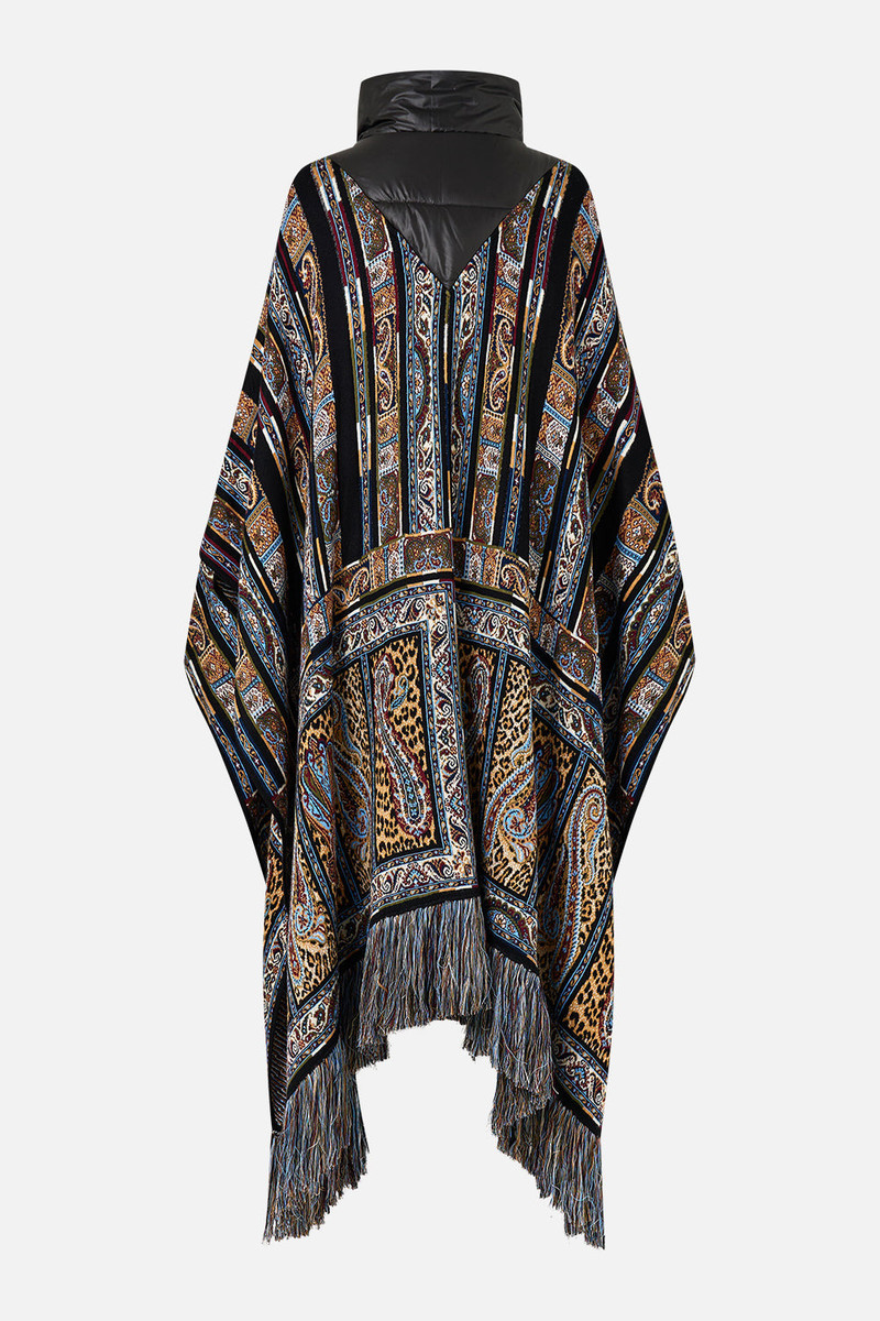 QUILTED COLLAR KNIT PONCHO 9