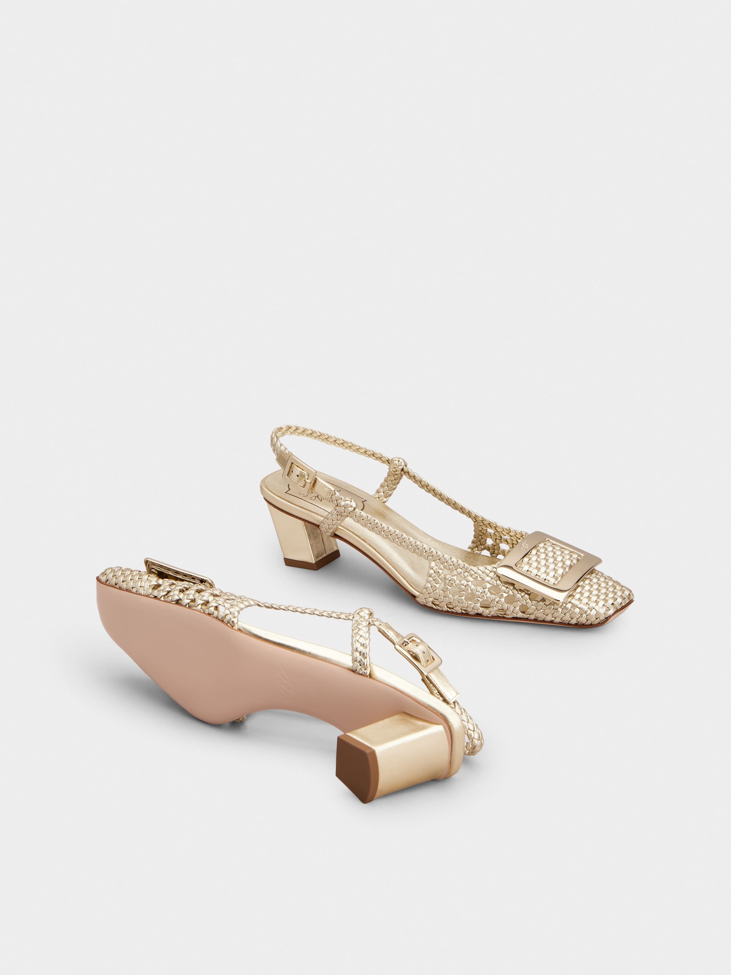 Belle Vivier Slingback Pumps in leather - 6