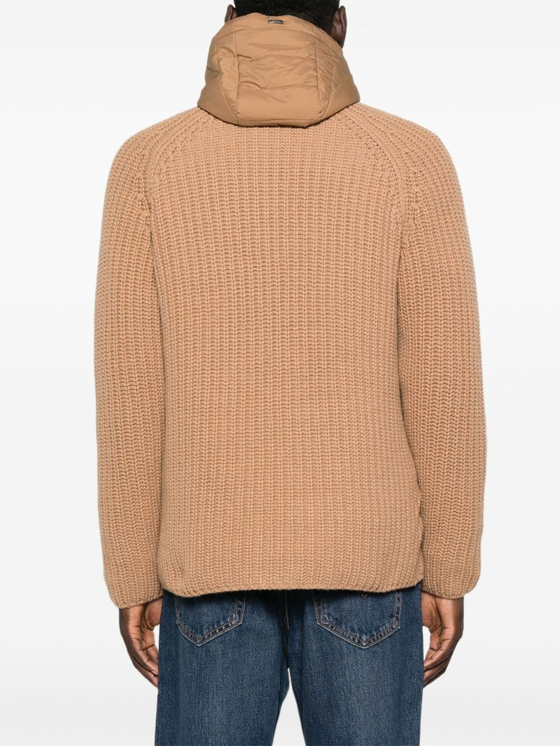 hooded ribbed-knit jacket 4