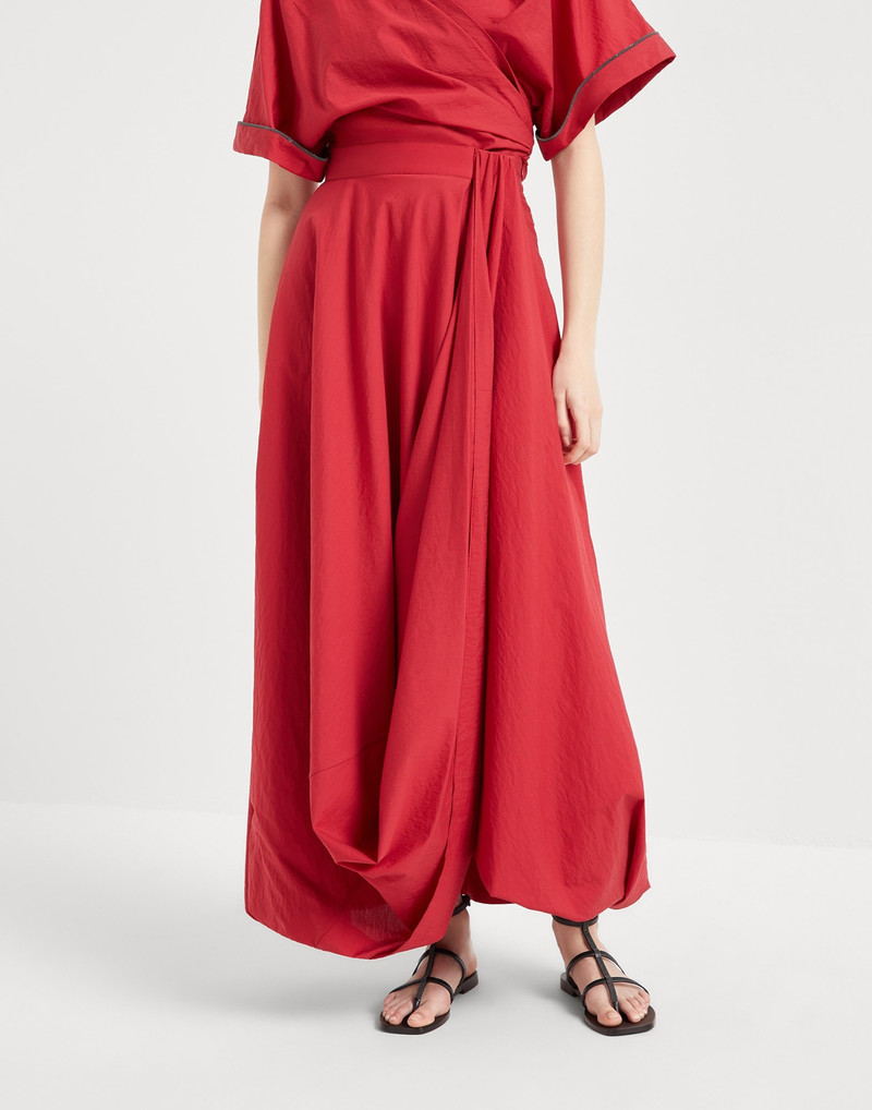 Techno cotton poplin bubble hem skirt 1